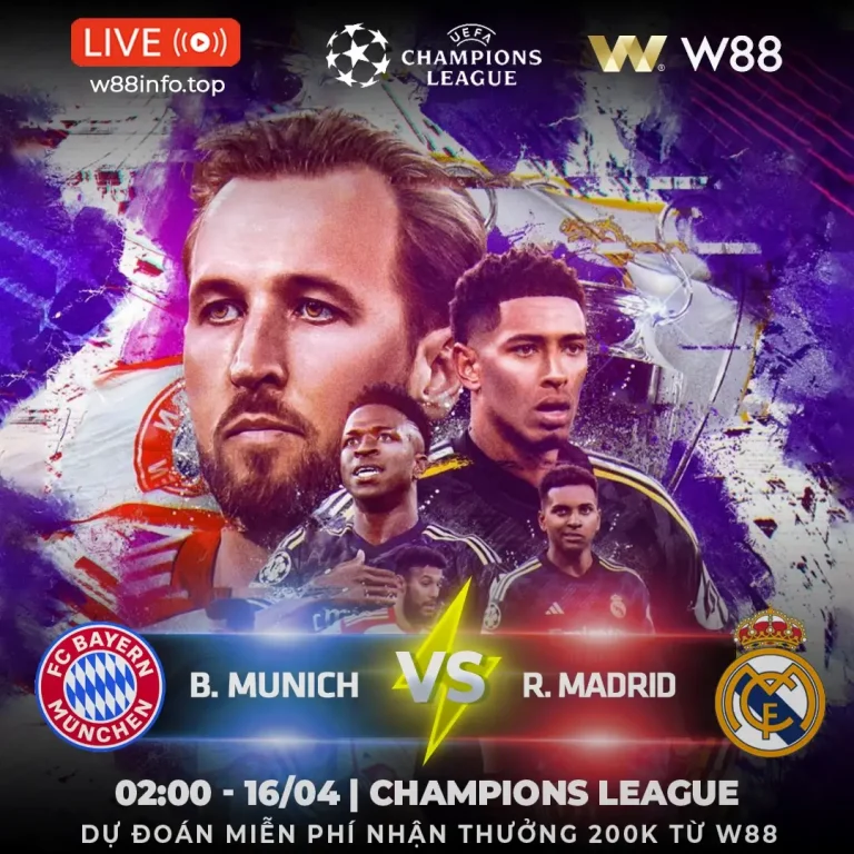 [W88 – MINIGAME] BAYERN MUNICH – REAL MADRID | NHÀ VUA THẤT THẾ