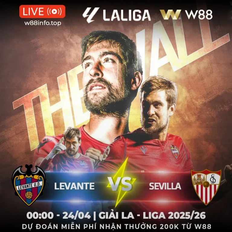 [W88 – MINIGAME] LEVANTE – SEVILLA | QUYẾT TÂM CAO NHẤT