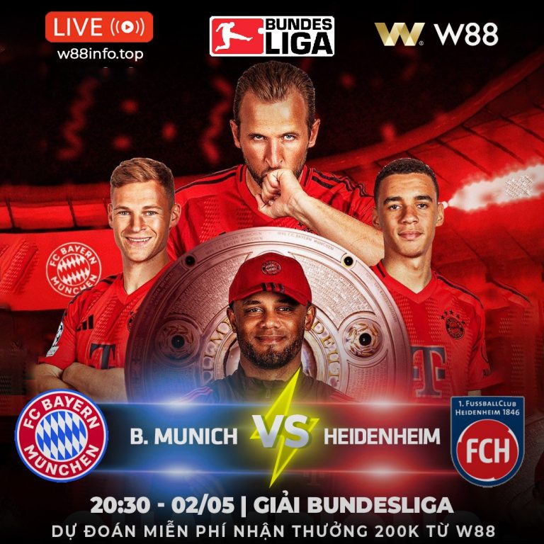[W88 – MINIGAME] BAYERN MUNICH – HEIDENHEIM | DƯỠNG SỨC CHIẾN C1