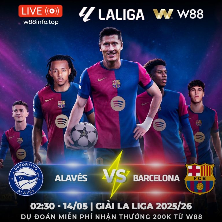 [W88 – MINIGAME] ALAVES – BARCELONA | CHỦ NHÀ NHỌC NHẰN