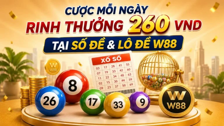 CƯỢC MỖI NGÀY – RINH THƯỞNG 260 VND TẠI SỐ ĐỀ & LÔ ĐỀ W88